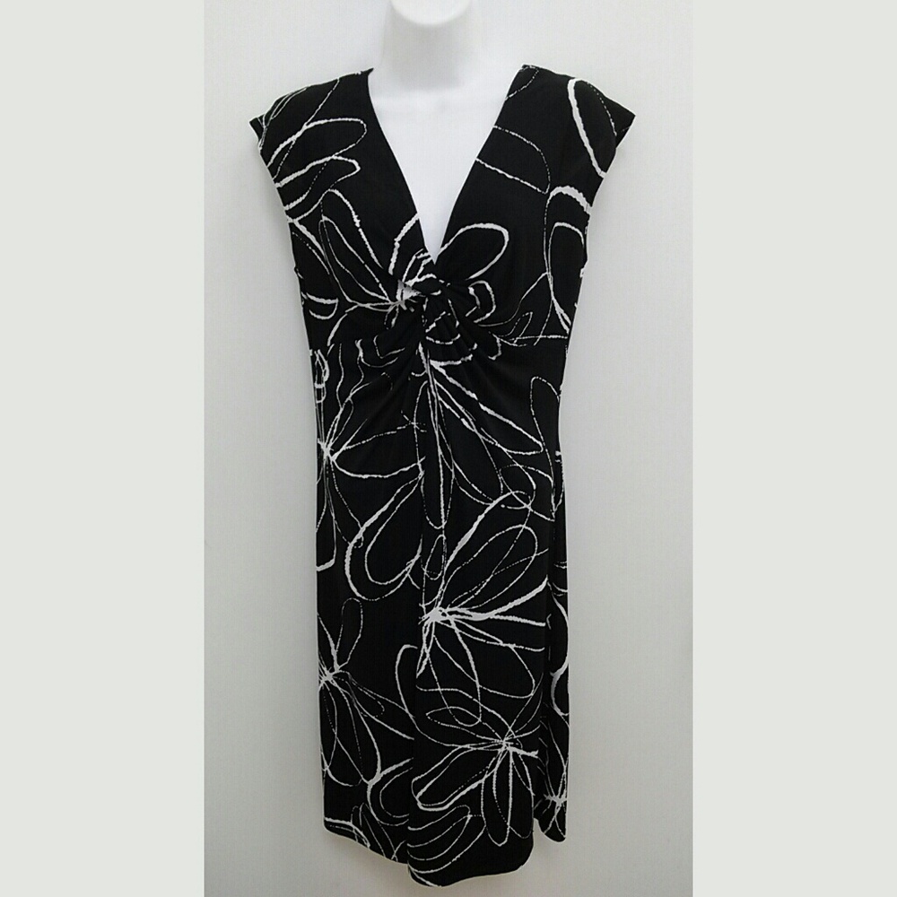 Lady Hathaway Dress Black White Floral Sz 14